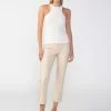 Sanctuary Clothing Leather Like Carnaby Kick Crop Pant Oatmilk