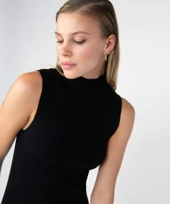 Sanctuary Clothing Mock Neck Mini Dress Black