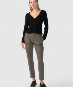 Sanctuary Clothing Wide Cuff Knit Blouse Black