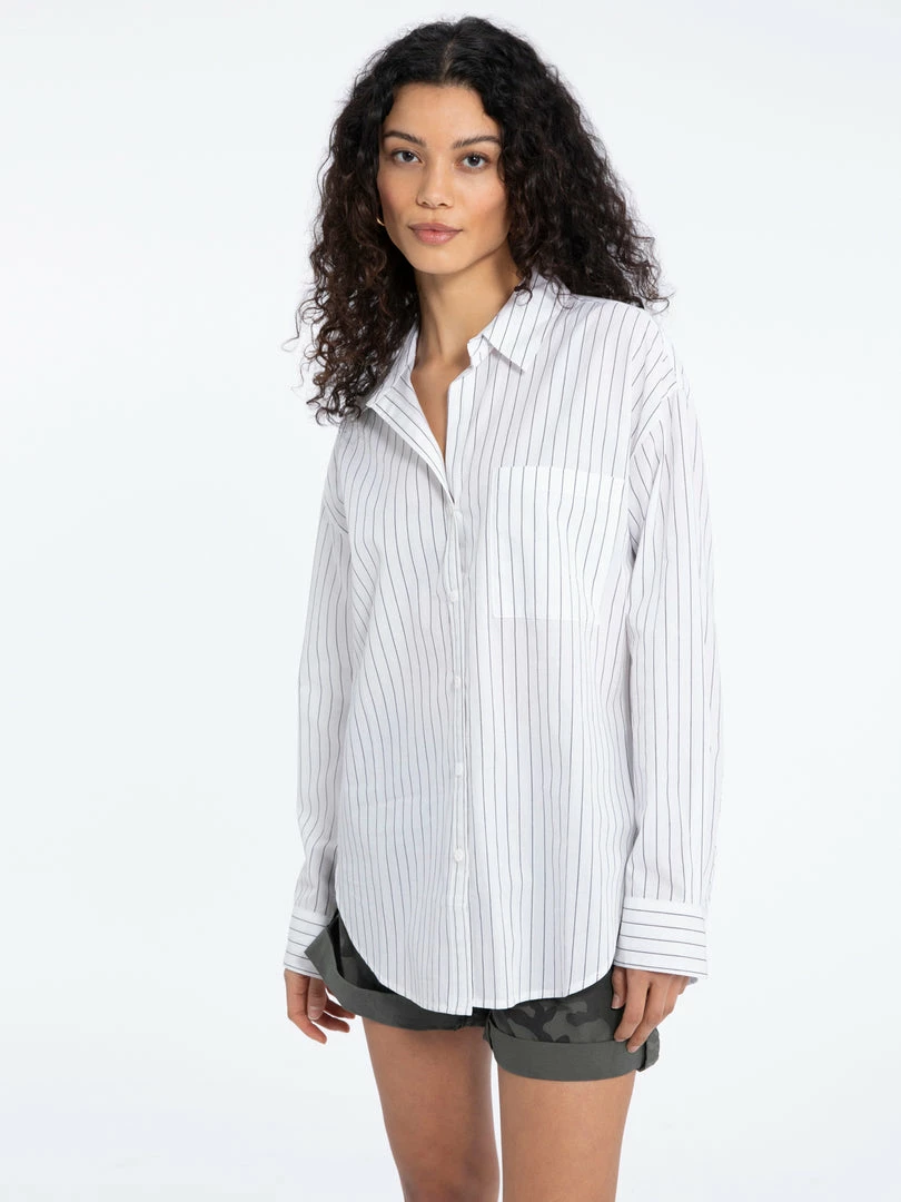 Sanctuary Clothing Open Back Tunic Slim Stripe Black 6 Sanctuary Clothing Open Back Tunic Slim Stripe Black