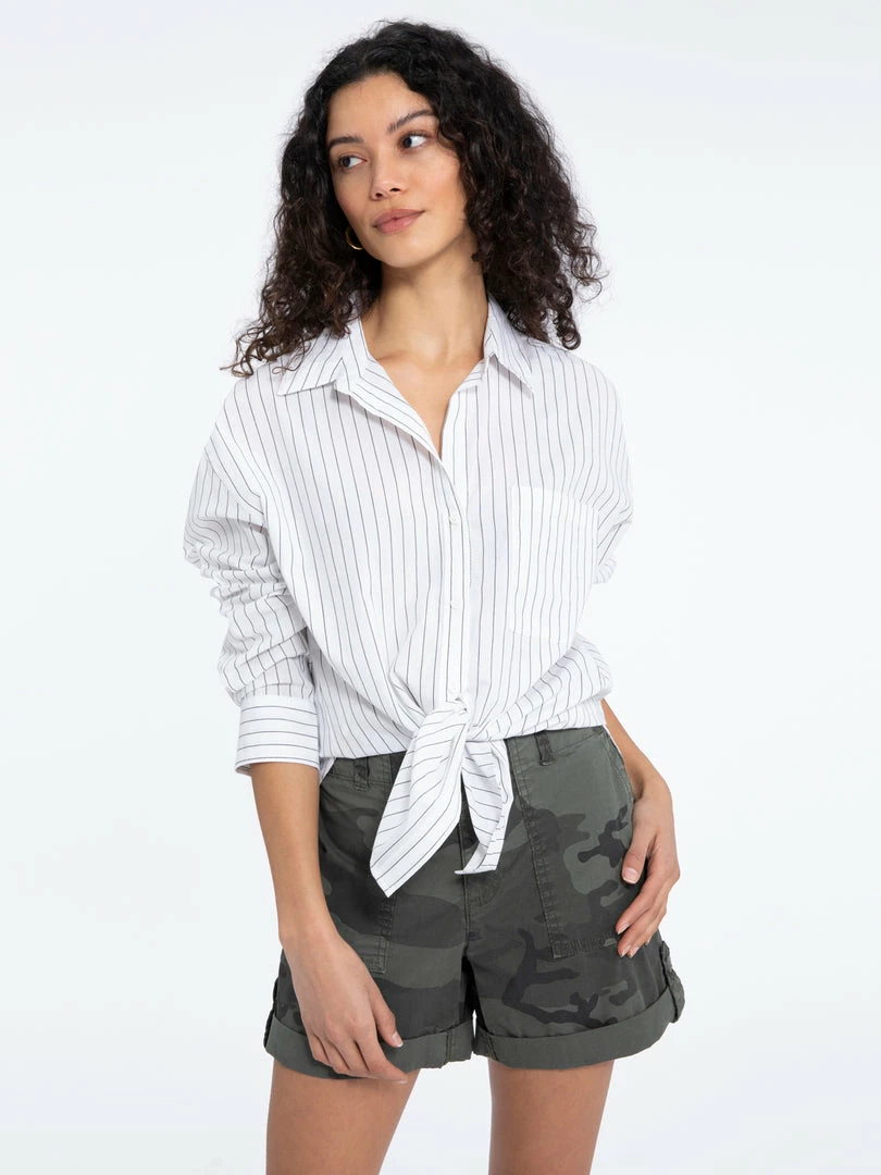 Sanctuary Clothing Open Back Tunic Slim Stripe Black 4 Sanctuary Clothing Open Back Tunic Slim Stripe Black