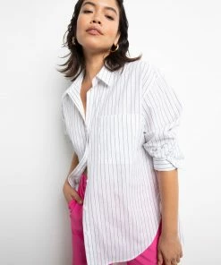 Sanctuary Clothing Open Back Tunic Slim Stripe Black