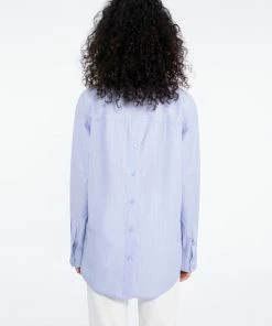 Sanctuary Clothing Open Back Tunic Slim Stripe Blue