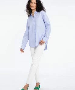 Sanctuary Clothing Open Back Tunic Slim Stripe Blue