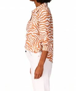 Sanctuary Clothing Sustainable Ruched Shirt Savanna Stripe 8 Sanctuary Clothing Sustainable Ruched Shirt Savanna Stripe