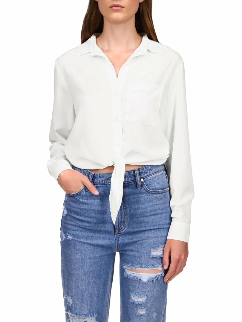 Sanctuary Clothing Girlfriend Tie Shirt White Sustainable 4 Sanctuary Clothing Girlfriend Tie Shirt White Sustainable