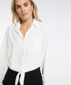 Sanctuary Clothing Girlfriend Tie Shirt White Sustainable