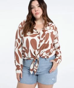 Sanctuary Clothing Girlfriend Tie Shirt Lion River Inclusive Collection The Curve Shop