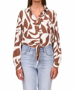 Sanctuary Clothing Girlfriend Tie Shirt Lion River Sets