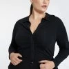 Sanctuary Clothing Dreamgirl Button Up Top Black Inclusive Collection The Curve Shop