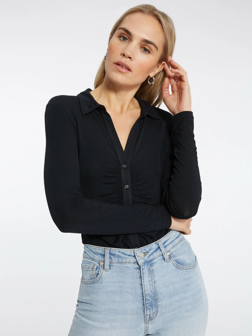 Sanctuary Clothing Dreamgirl Button Up Top Black 1 Sanctuary Clothing Dreamgirl Button Up Top Black