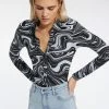Sanctuary Clothing Dreamgirl Button Up Top Marble Sky