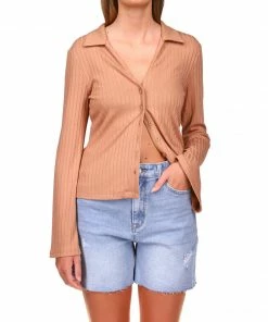 Sanctuary Clothing Skimmer Rib Shirt Washed Lion