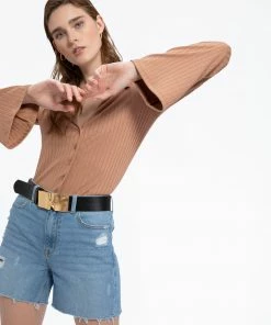 Sanctuary Clothing Skimmer Rib Shirt Washed Lion