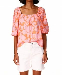 Sanctuary Clothing Floral Collage Spring Square Neck Top Melon Field 11 Sanctuary Clothing Floral Collage Spring Square Neck Top Melon Field