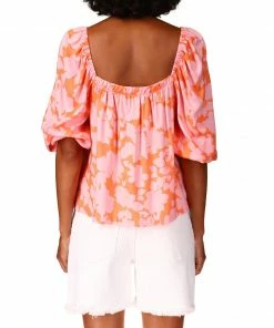 Sanctuary Clothing Floral Collage Spring Square Neck Top Melon Field 13 Sanctuary Clothing Floral Collage Spring Square Neck Top Melon Field