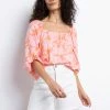 Sanctuary Clothing Floral Collage Spring Square Neck Top Melon Field
