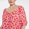 Sanctuary Clothing Floral Collage Daily Button Front Blouse Cherry Kiss Inclusive Collection