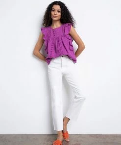 Sanctuary Clothing Breezy Eyelet Shell Horizon