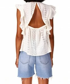 Sanctuary Clothing Breezy Eyelet Shell White