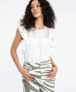 Sanctuary Clothing Breezy Eyelet Shell White