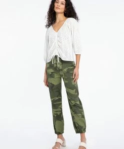 Sanctuary Clothing Eyelet Drawstring Blouse White 8 Sanctuary Clothing Eyelet Drawstring Blouse White