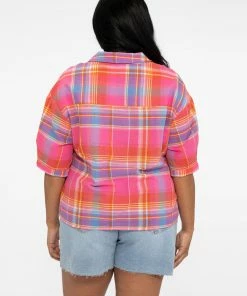 Sanctuary Clothing Summer Easy Pocket Shirt Sunny Madras Inclusive Collection