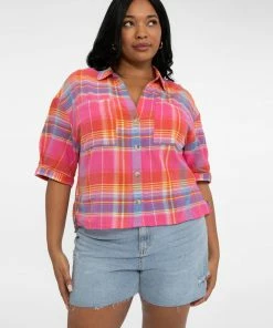 Sanctuary Clothing Summer Easy Pocket Shirt Sunny Madras Inclusive Collection