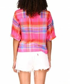 Sanctuary Clothing Summer Easy Pocket Shirt Sunny Madras