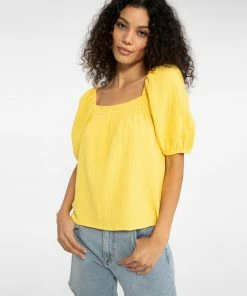 Sanctuary Clothing Summer Real Love Blouse Super Lemon
