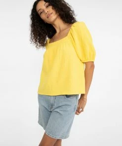 Sanctuary Clothing Summer Real Love Blouse Super Lemon