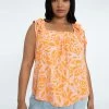 Sanctuary Clothing Soft Ruffle Cami Tangerine Stencil Inclusive Collection Summer