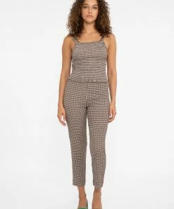 Sanctuary Clothing Summer Westside Check Pant Chocolate Gingham