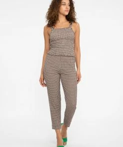 Sanctuary Clothing Summer Westside Check Pant Chocolate Gingham