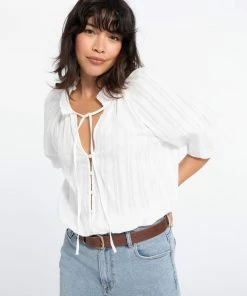 Sanctuary Clothing Don't Forget Blouse Brilliant White Summer