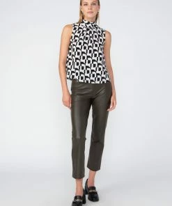 Sanctuary Clothing Leather Like Carnaby Kick Crop Pant Olive Oil