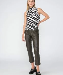 Sanctuary Clothing Leather Like Carnaby Kick Crop Pant Olive Oil