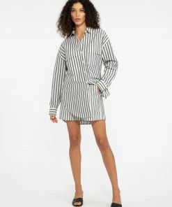 Sanctuary Clothing Sets Oversized Poplin Tunic Optical Stripe 13 Sanctuary Clothing Sets Oversized Poplin Tunic Optical Stripe