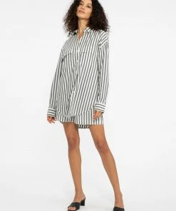 Sanctuary Clothing Sets Oversized Poplin Tunic Optical Stripe 14 Sanctuary Clothing Sets Oversized Poplin Tunic Optical Stripe