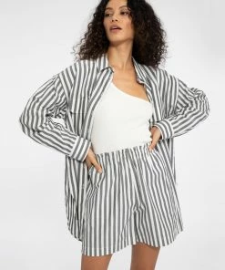 Sanctuary Clothing Sets Oversized Poplin Tunic Optical Stripe 12 Sanctuary Clothing Sets Oversized Poplin Tunic Optical Stripe