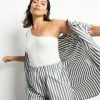 Sanctuary Clothing Sets Poplin Paperbag Short Optical Stripe
