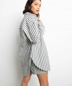 Sanctuary Clothing Sets Oversized Poplin Tunic Optical Stripe 10 Sanctuary Clothing Sets Oversized Poplin Tunic Optical Stripe