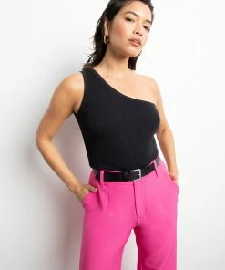 Sanctuary Clothing All Day One Shoulder Top Black