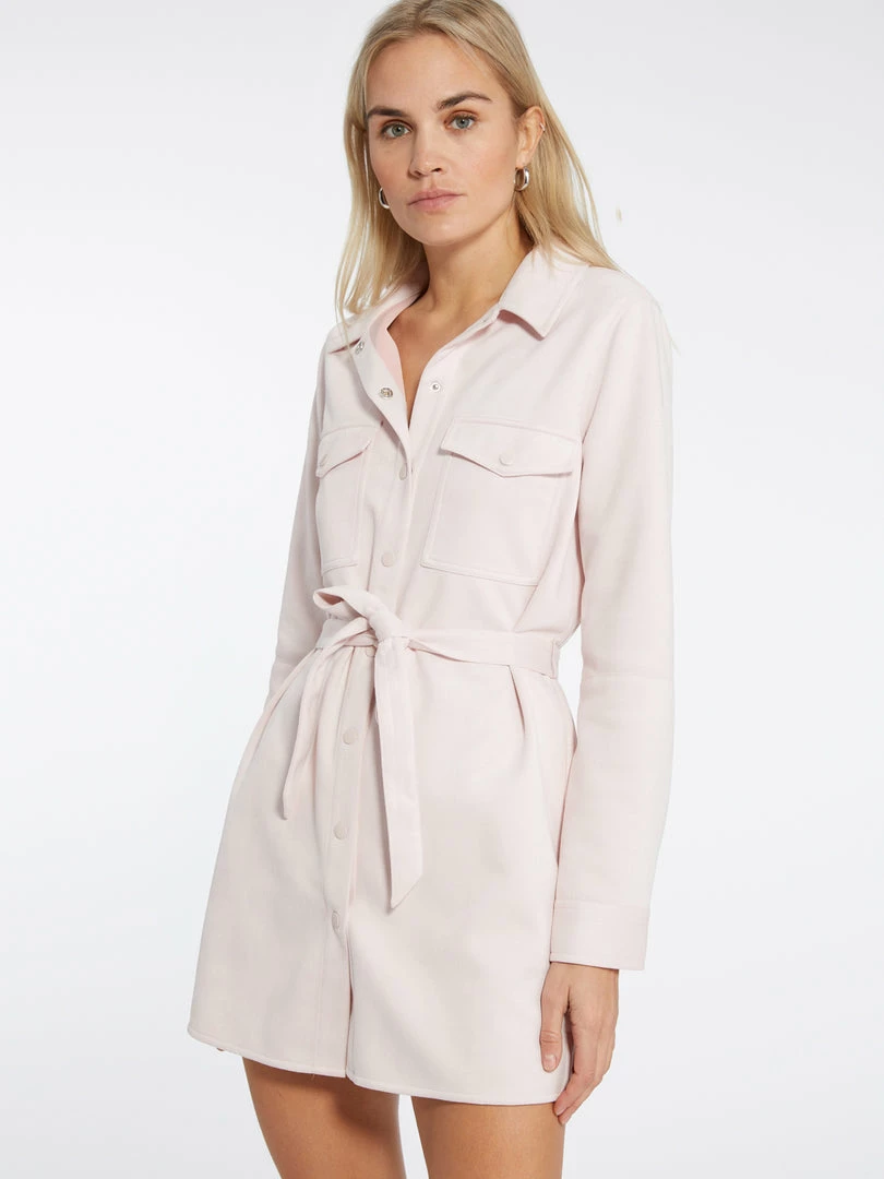 Sanctuary Clothing Suede Like Shirt Dress Light Flamingo 2 Sanctuary Clothing Suede Like Shirt Dress Light Flamingo
