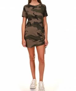 Sanctuary Clothing The Drawstring T-Shirt Dress Hiker Camo Camo & Surplus