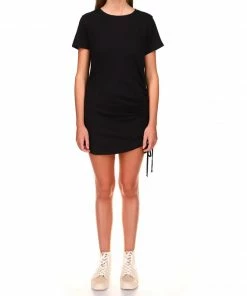 Sanctuary Clothing Drawstring T-Shirt Dress Black 11 Sanctuary Clothing Drawstring T-Shirt Dress Black