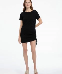 Sanctuary Clothing Drawstring T-Shirt Dress Black 10 Sanctuary Clothing Drawstring T-Shirt Dress Black