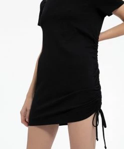 Sanctuary Clothing Drawstring T-Shirt Dress Black