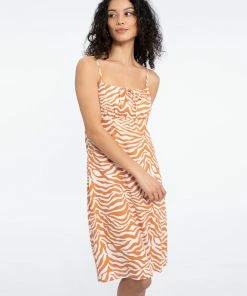 Sanctuary Clothing Sustainable Snapshot Midi Dress Savanna Stripe