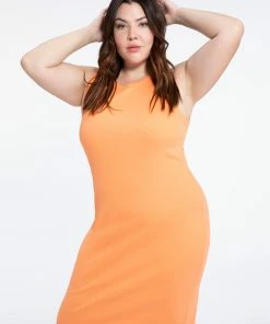 Sanctuary Clothing Sustainable Column Rib Dress Melon Inclusive Collection
